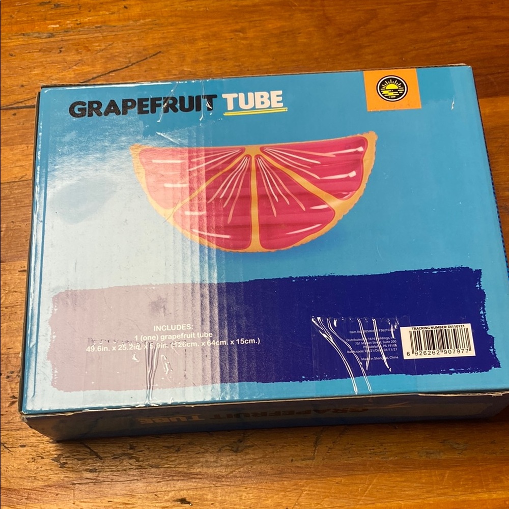 Grapefruit Tube Inflatable Pool Float